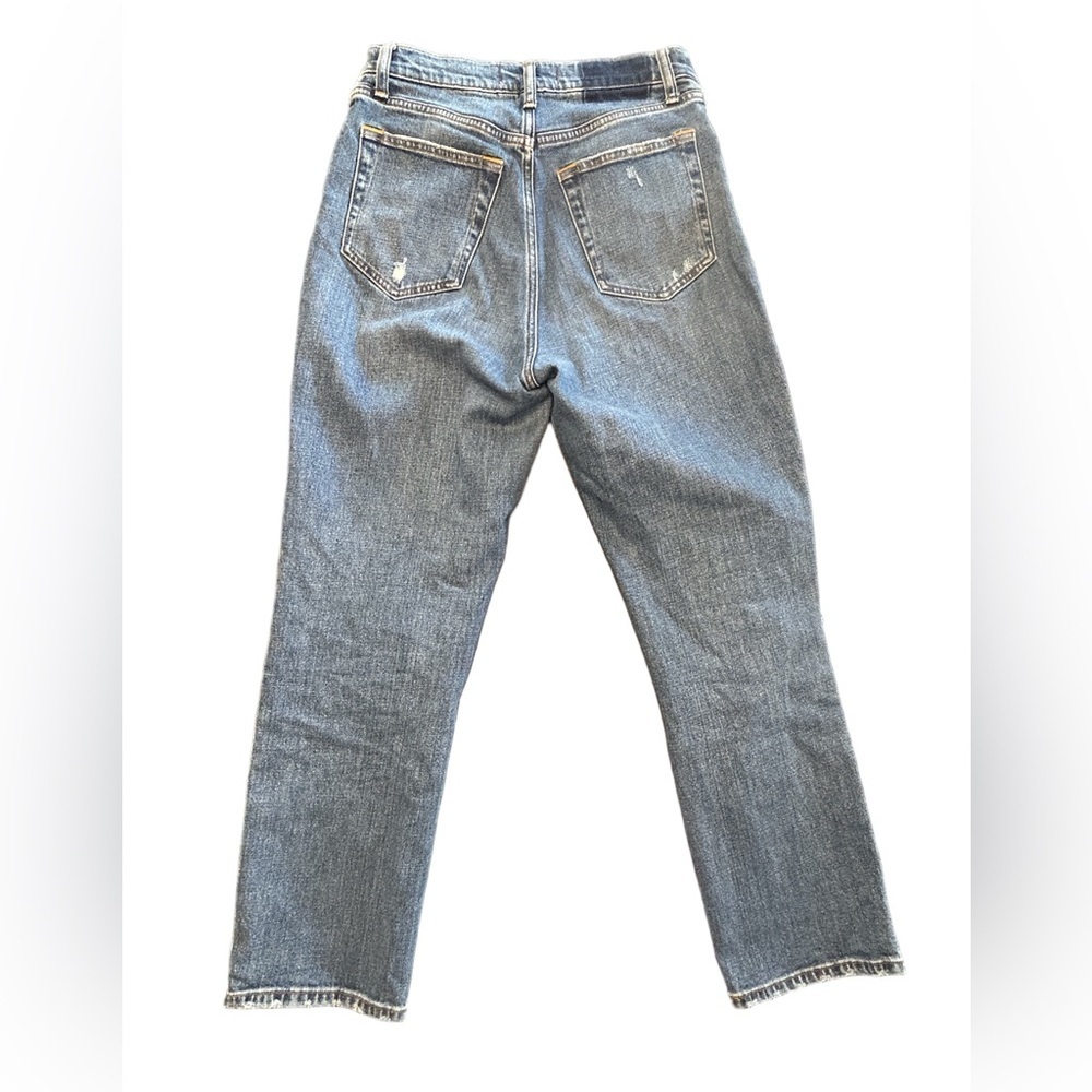 Abercrombie Fitch Ankle Straight Ultra High Rise med wash mild distress jeans 4R - Picture 3 of 5